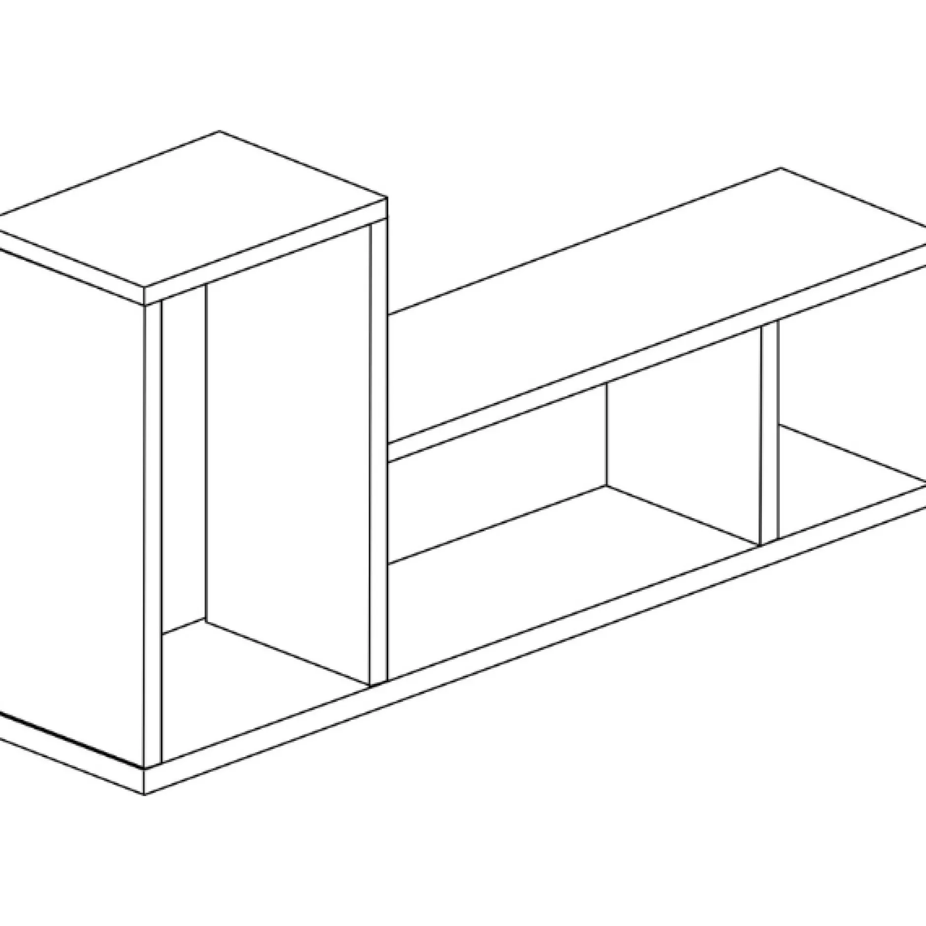 Wandregal Bo0 98x24 cm mit 3 Fächern - weiß