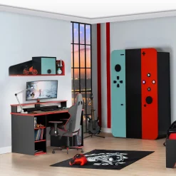 Wandregal GamingKids - schwarz/rot
