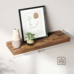 Wandregal Oman 60x20cm - rustikales Holz