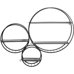 Wandregal-Set | 90 x 15 x 73 cm | Schwarz