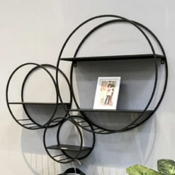 Wandregal-Set | 90 x 15 x 73 cm | Schwarz