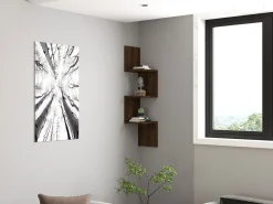 Wandregal Zikzak - 100% MELAMINE - Nussbaum - 25 x 105,4 x 25 cm