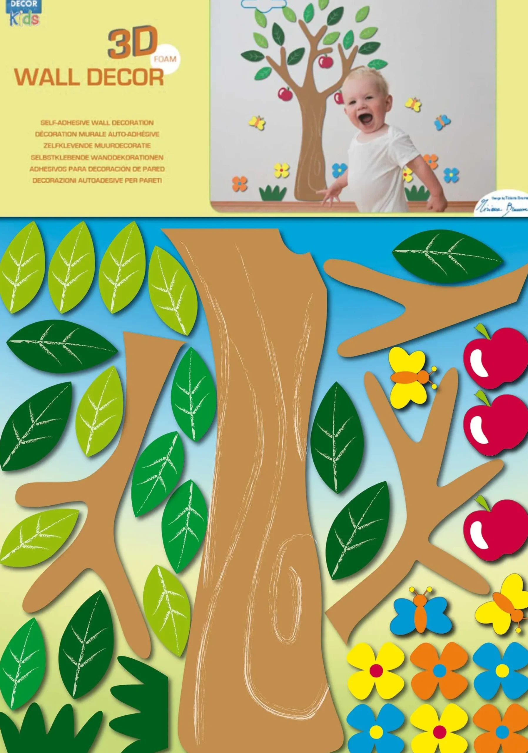 Wandsticker 3D Apfelbaum - Schaumsticker