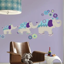 Wandsticker RoomMates - Elefanten (blau/lila)