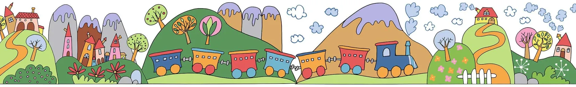 Wandsticker Züge - Bordüre