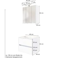 Waschbeckenmöbel-Set Brama 60cm - wotan Eiche