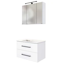 Waschbeckenmöbel-Set Dusan 80cm - weiß