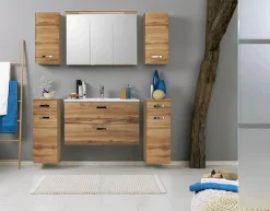 Waschbeckenschrank Bobbi 80cm 2 Schubladen - Eiche