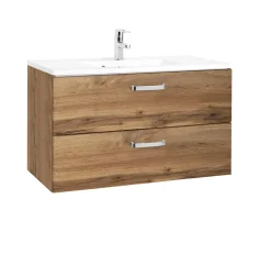 Waschbeckenschrank Bobbi 80cm 2 Schubladen - Eiche