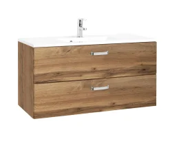 Waschbeckenschrank Bobbi 100cm 2 Schubladen - Eiche
