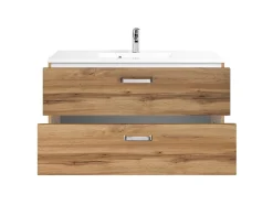 Waschbeckenschrank Bobbi 100cm 2 Schubladen - Eiche