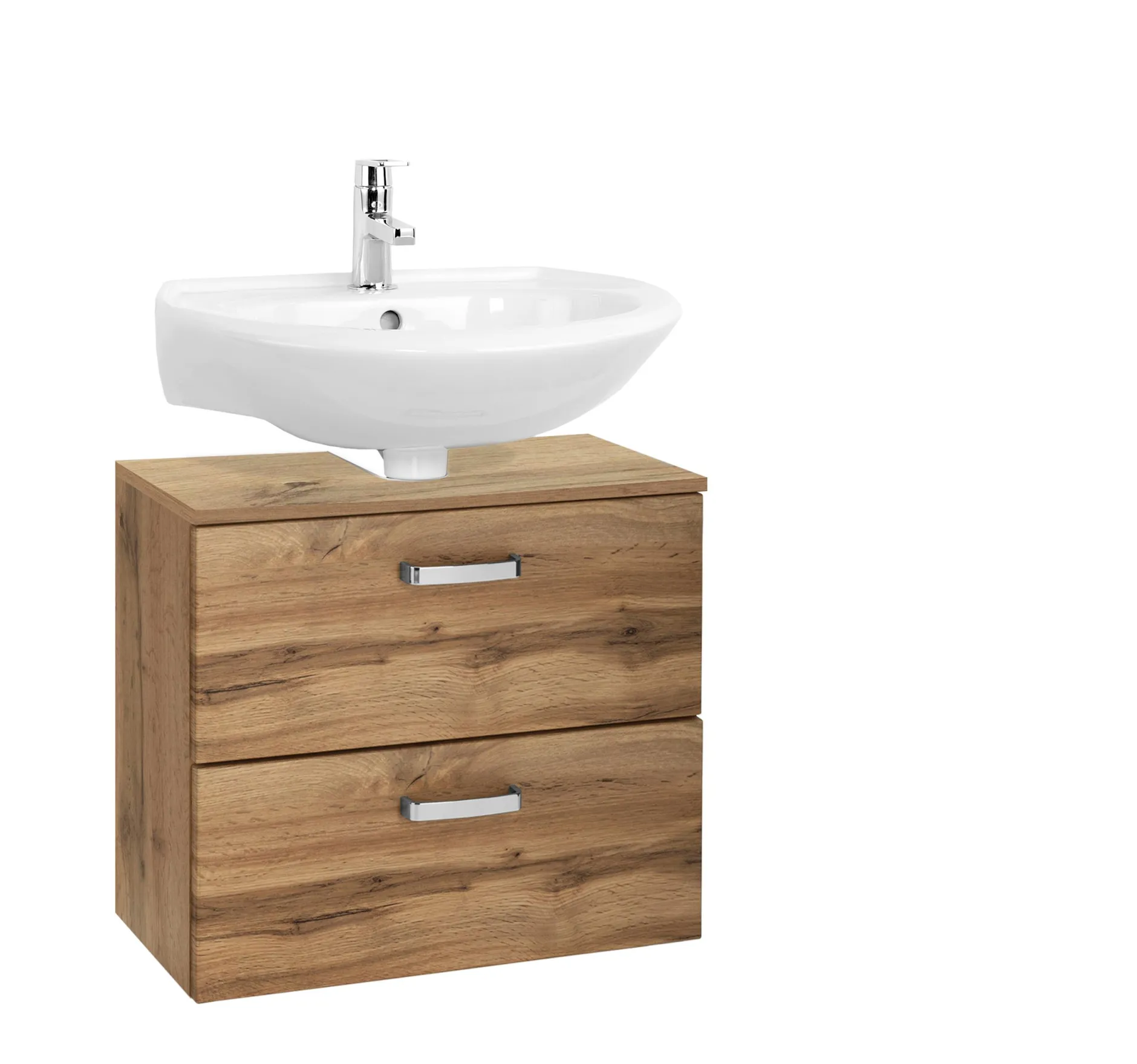 Waschbeckenschrank Bobbi 60cm 1 Tür und 1 Schublade - Eiche