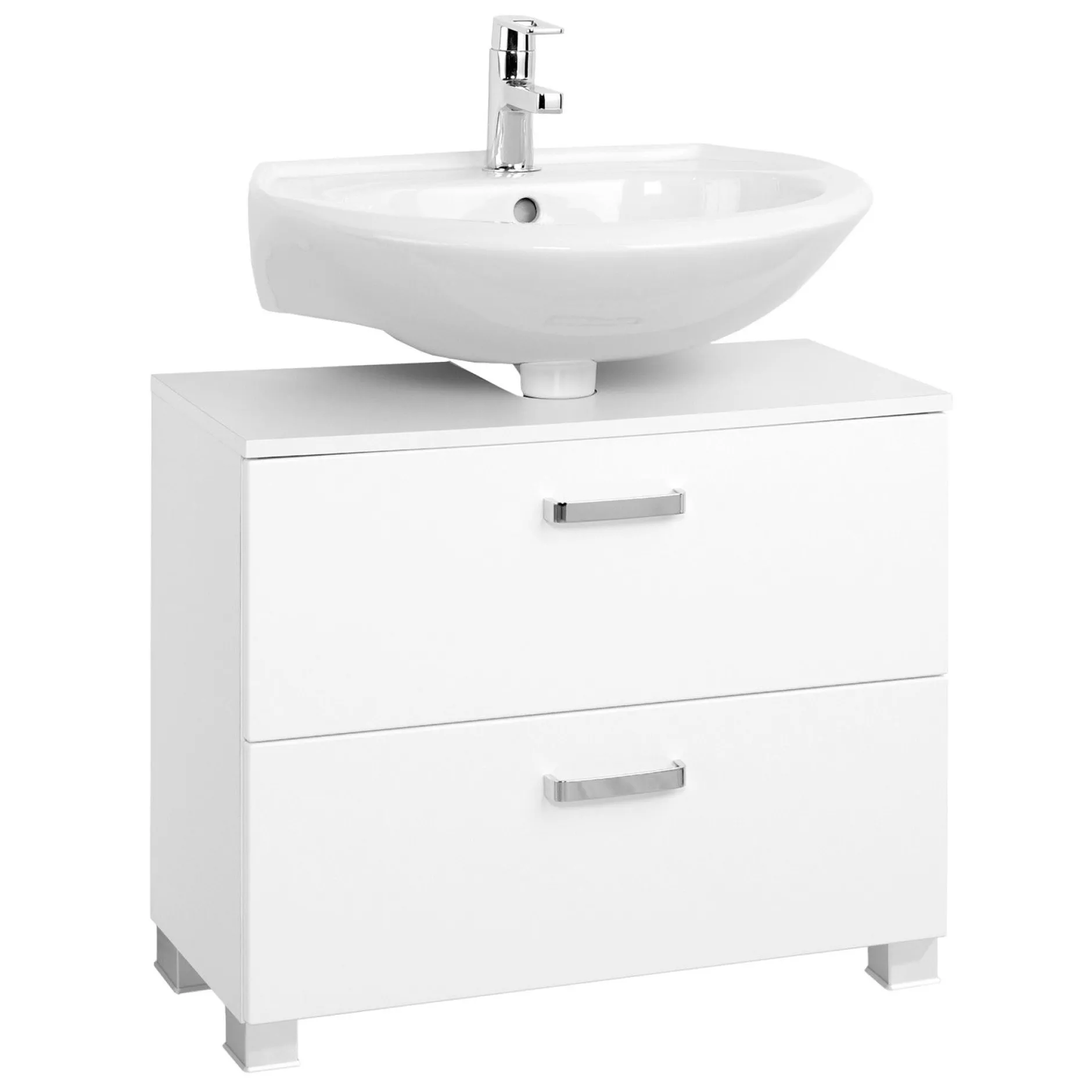 Waschbeckenschrank Bobbi 70cm 1 Tür und 1 Schublade - weiß