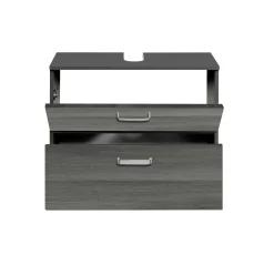 Waschbeckenschrank Bobbi 70cm 1 Tür und 1 Schublade - graphit/graue Eiche