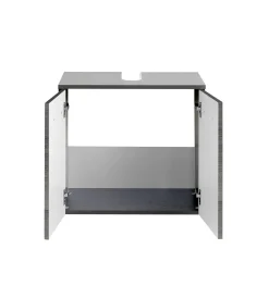 Waschbeckenschrank Bobbi 60cm 2 Türen - graphit/graue Eiche
