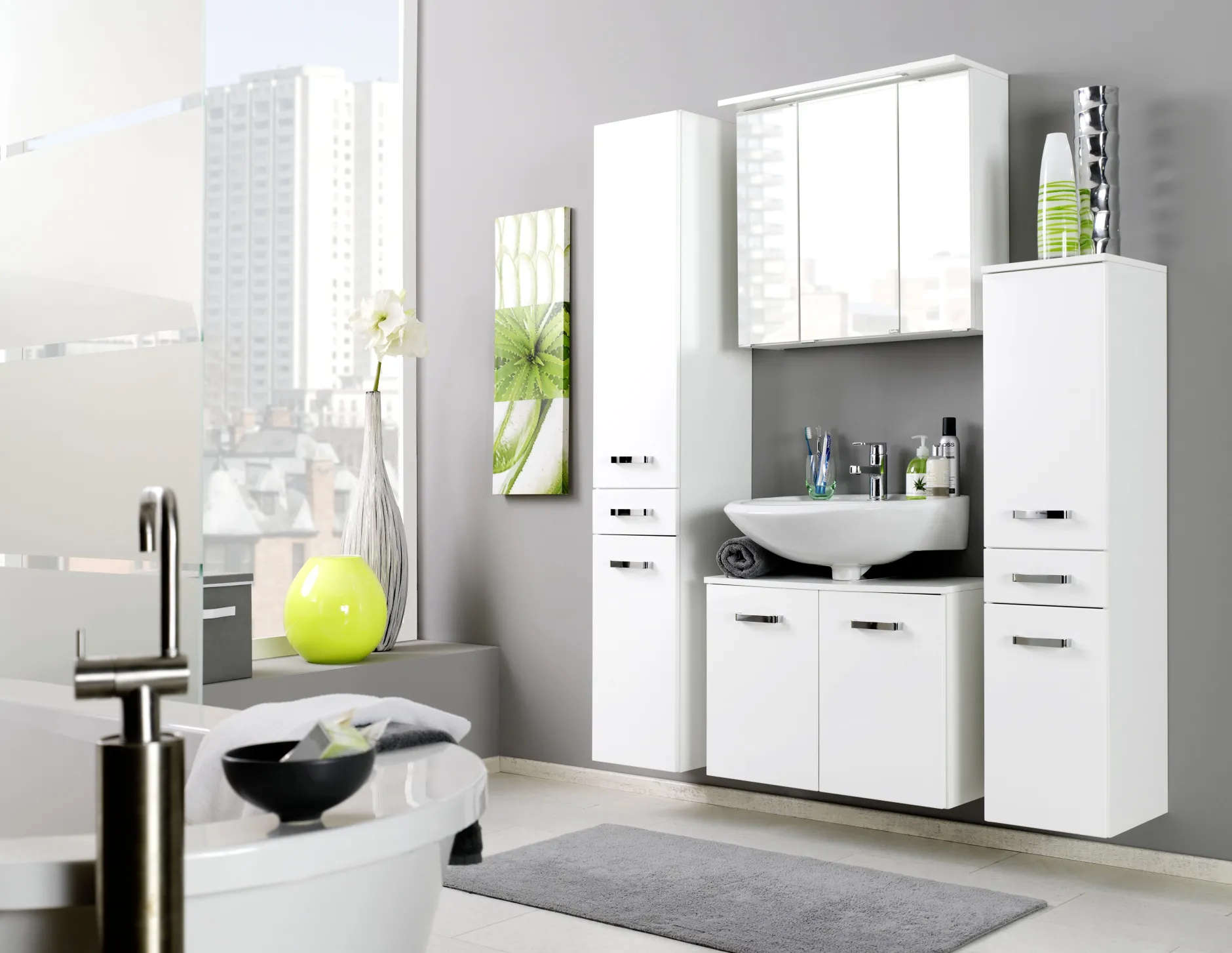 Waschbeckenschrank Bobbi 70cm 2 Türen - weiß