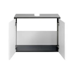Waschbeckenschrank Bobbi 70cm 2-türig - graphit/hochglanz-weiß