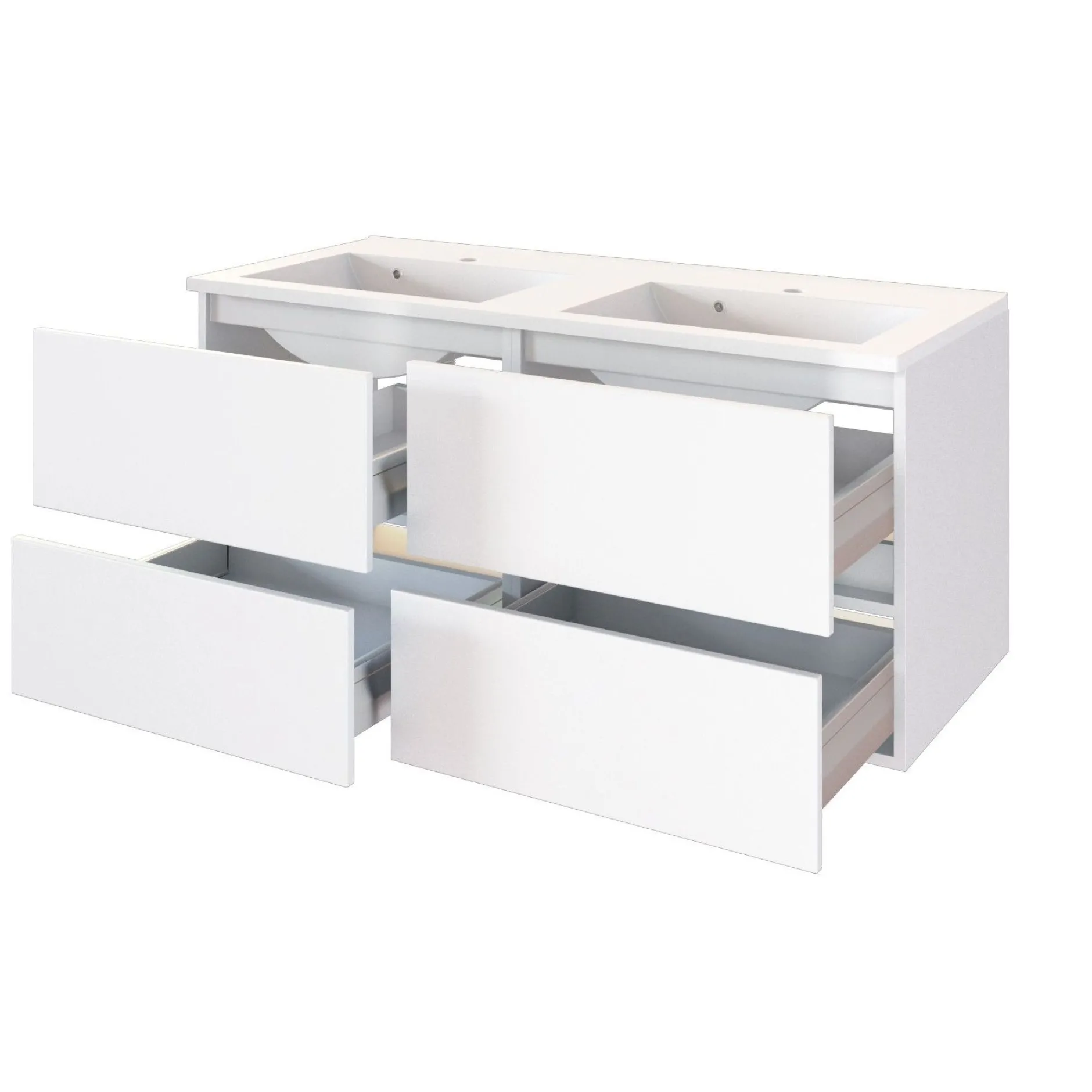 Waschbeckenschrank Brama 120cm 4 Schubladen - weiß