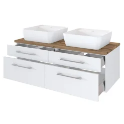 Waschbeckenschrank Dasa 120cm mit 4 Schubladen - weiß