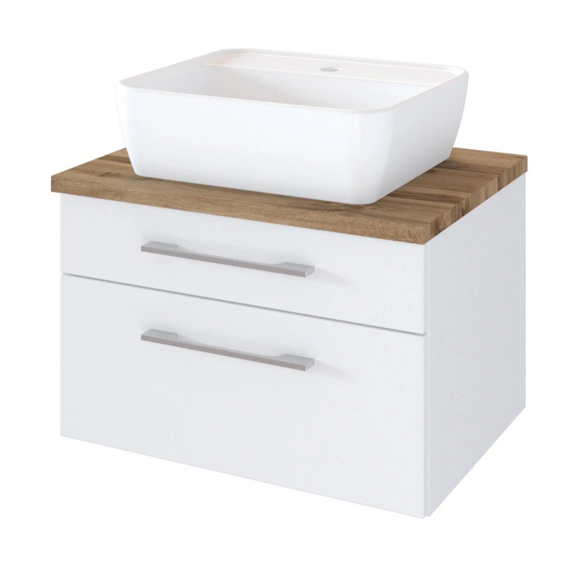Waschbeckenschrank Dasa 60cm 2 Schubladen - weiß