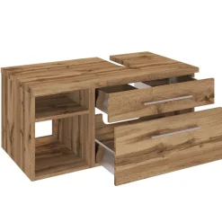 Waschbeckenschrank Dasa (rechts) 90cm mit 2 Schubladen - Eiche wotan