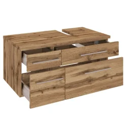 Waschbeckenschrank Dasa (rechts) 90cm mit 4 Schubladen - Eiche wotan