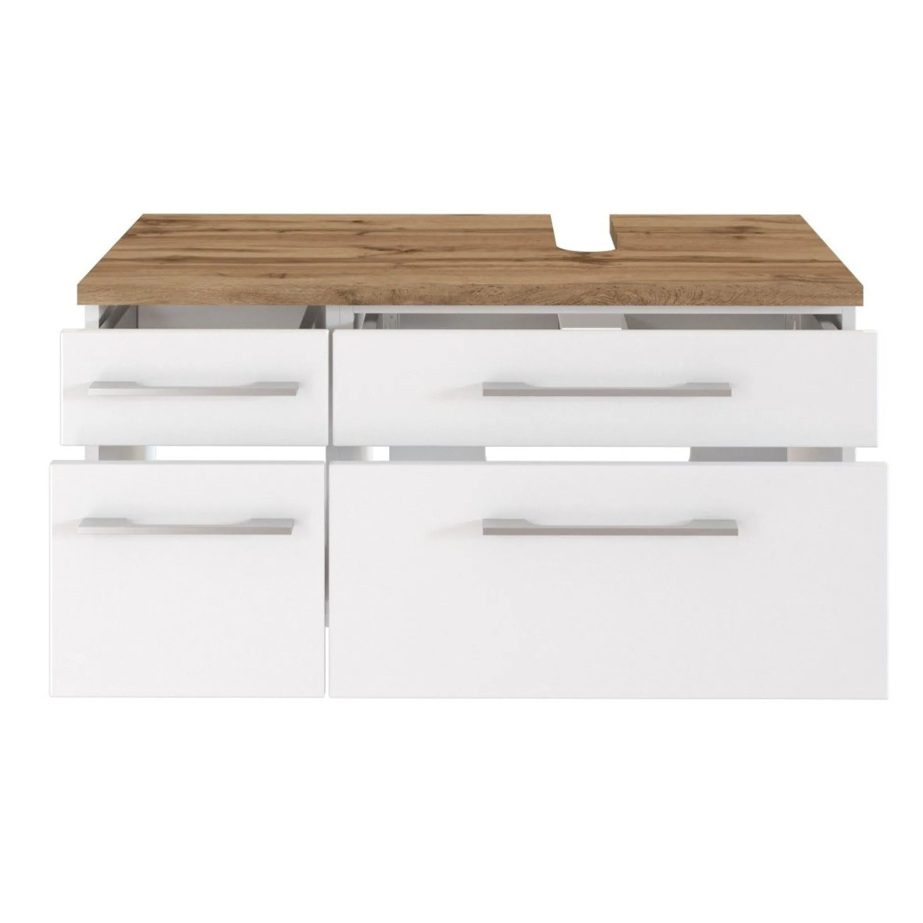Waschbeckenschrank Dasa (rechts) 90cm mit 4 Schubladen - weiß