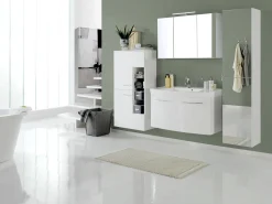 Waschbeckenschrank Florent gebogen 100cm 2 Türen - weiß