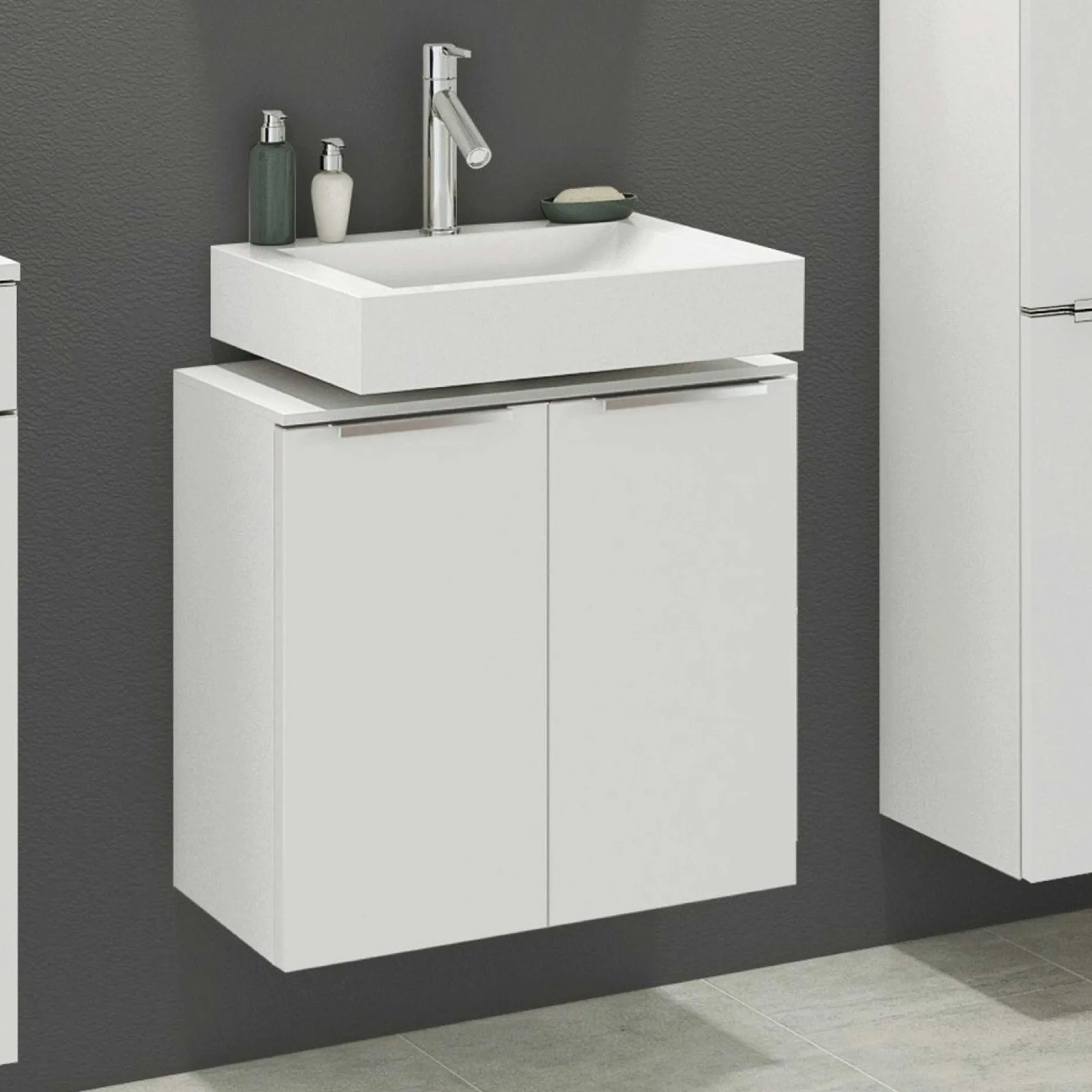 Waschbeckenschrank Hansen 60cm 2 Türen - weiß