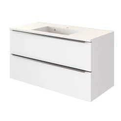Waschbeckenschrank Hansen 100cm 2 Schubladen - weiß