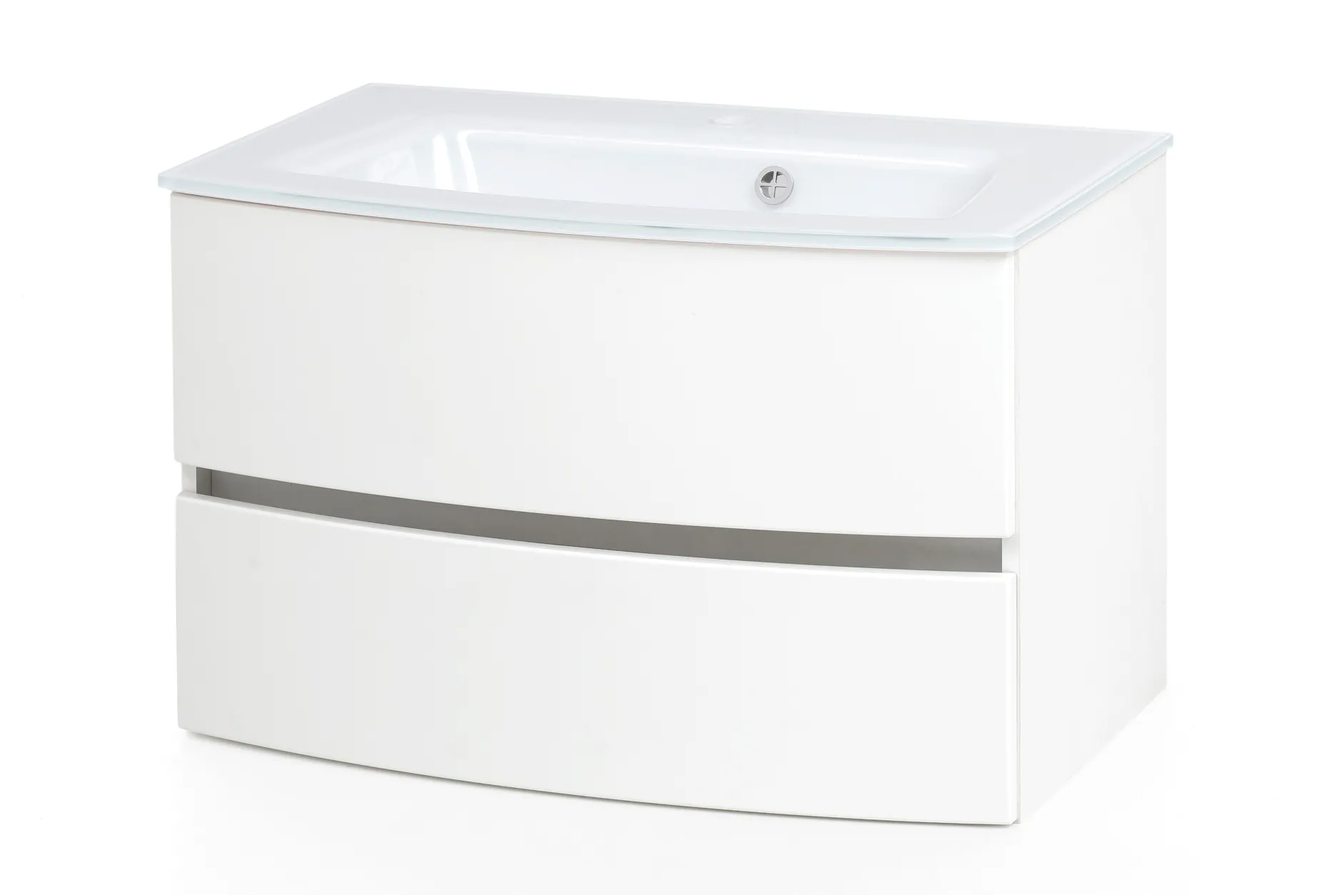Waschbeckenschrank Kornel 80cm weißes Waschbecken - weiß