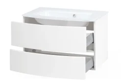 Waschbeckenschrank Kornel 80cm weißes Waschbecken - weiß