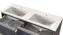 Waschbeckenschrank Lotuk 120cm 4 Schubladen - Eiche grau