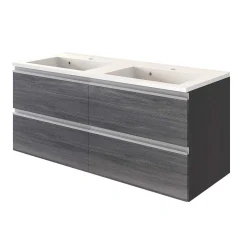 Waschbeckenschrank Lotuk 120cm 4 Schubladen - Eiche grau