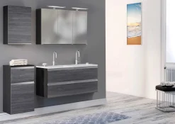 Waschbeckenschrank Lotuk 120cm 4 Schubladen - Eiche grau