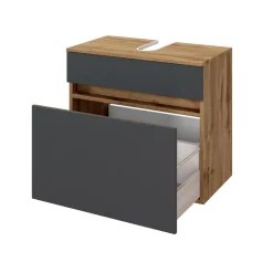 Waschbeckenschrank Luna 60cm 1 Schublade - Eiche/grau