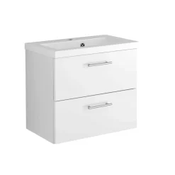 Waschbeckenschrank Pollet 60cm 2 Schubladen - weiß