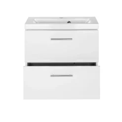 Waschbeckenschrank Pollet 60cm 2 Schubladen - weiß