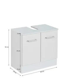 Waschbeckenschrank Ricca 60cm 2 Türen - weiß/hellgrau