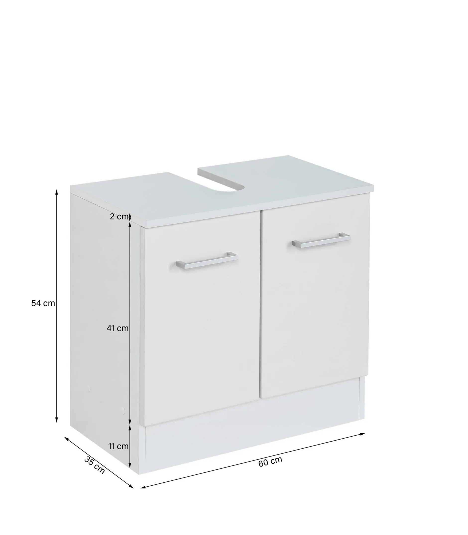 Waschbeckenschrank Ricca 60cm 2 Türen - weiß
