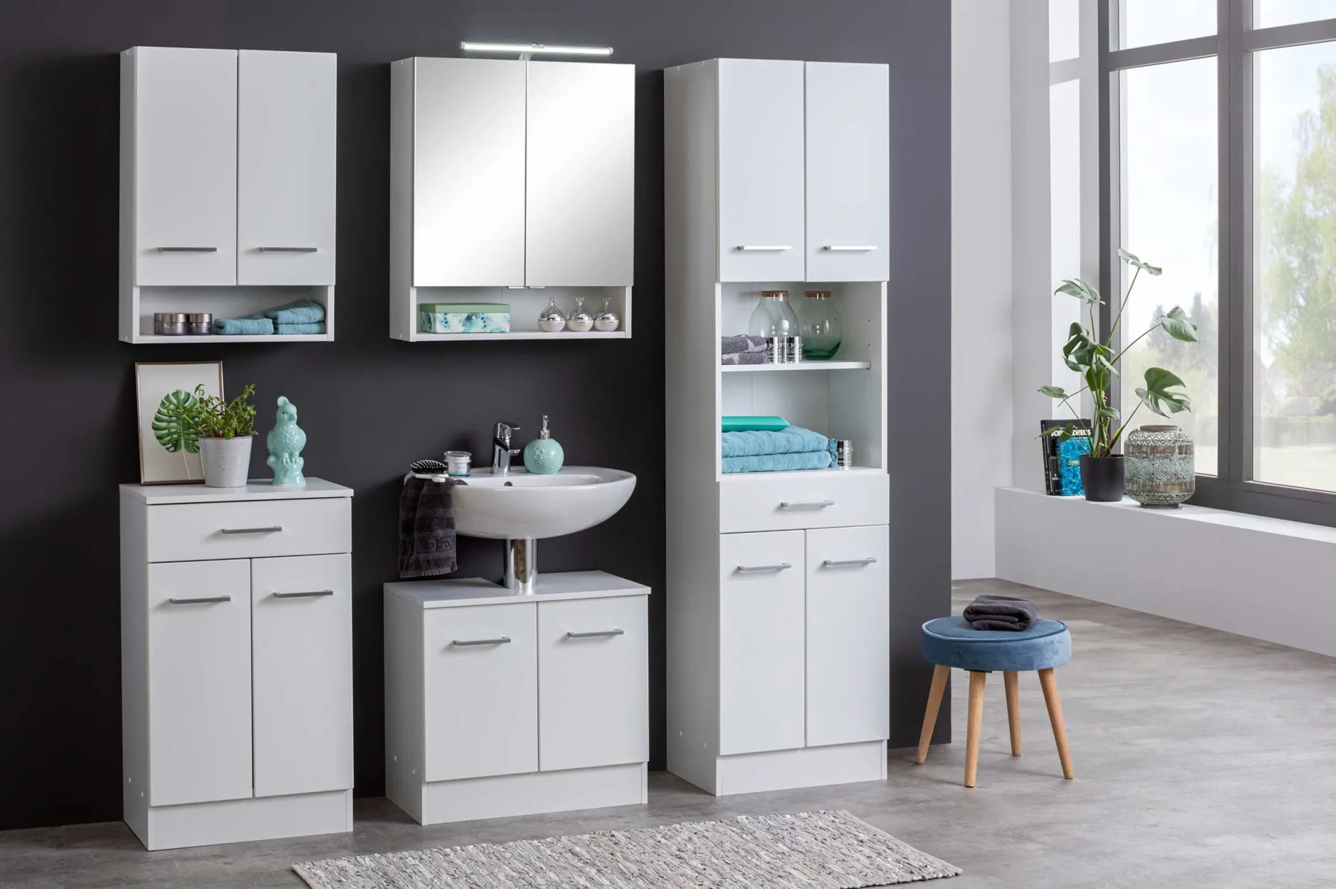Waschbeckenschrank Ricca 60cm 2 Türen - weiß