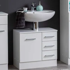 Waschbeckenschrank Ricca 60cm 1 Tür und 3 Schubladen - weiß