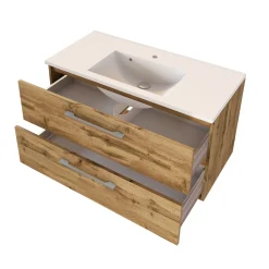 Waschbeckenschrank Sefa 100cm 2 Schubladen - Eiche wotan
