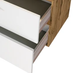 Waschbeckenschrank Sefa 60cm 2 Schubladen - Eiche/Weiß
