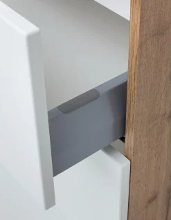 Waschbeckenschrank Sefa 100cm 2 Schubladen - Eiche/Weiß