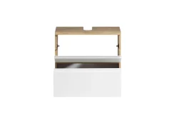 Waschbeckenschrank Varese | 60 x 47 x 56 cm | Wotan Oak / Weiß
