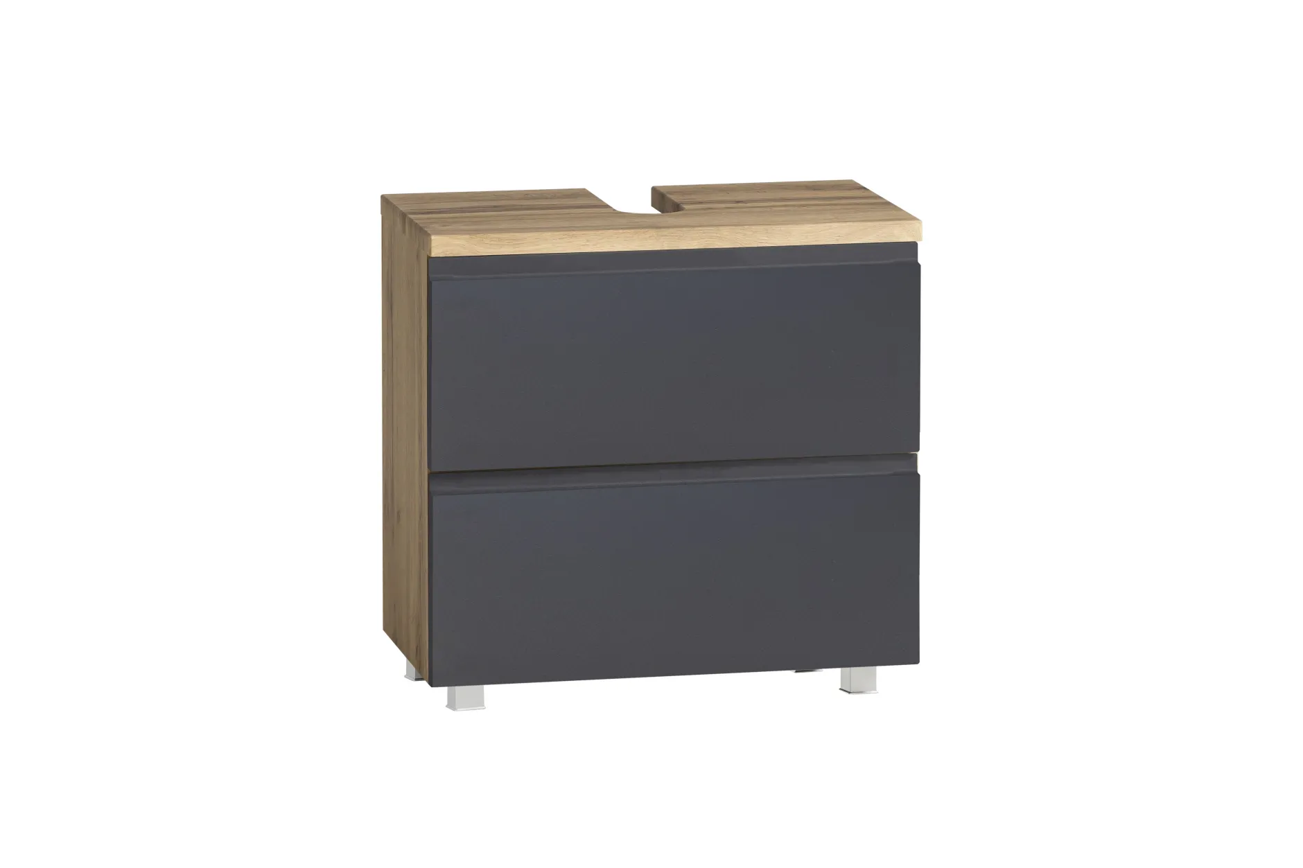 Waschbeckenschrank Varese | 60 x 47 x 56 cm | Wotan Oak / Grau