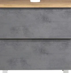 Waschbeckenschrank Varese | 60 x 47 x 56 cm | Wotan Oak / Betonfarbe