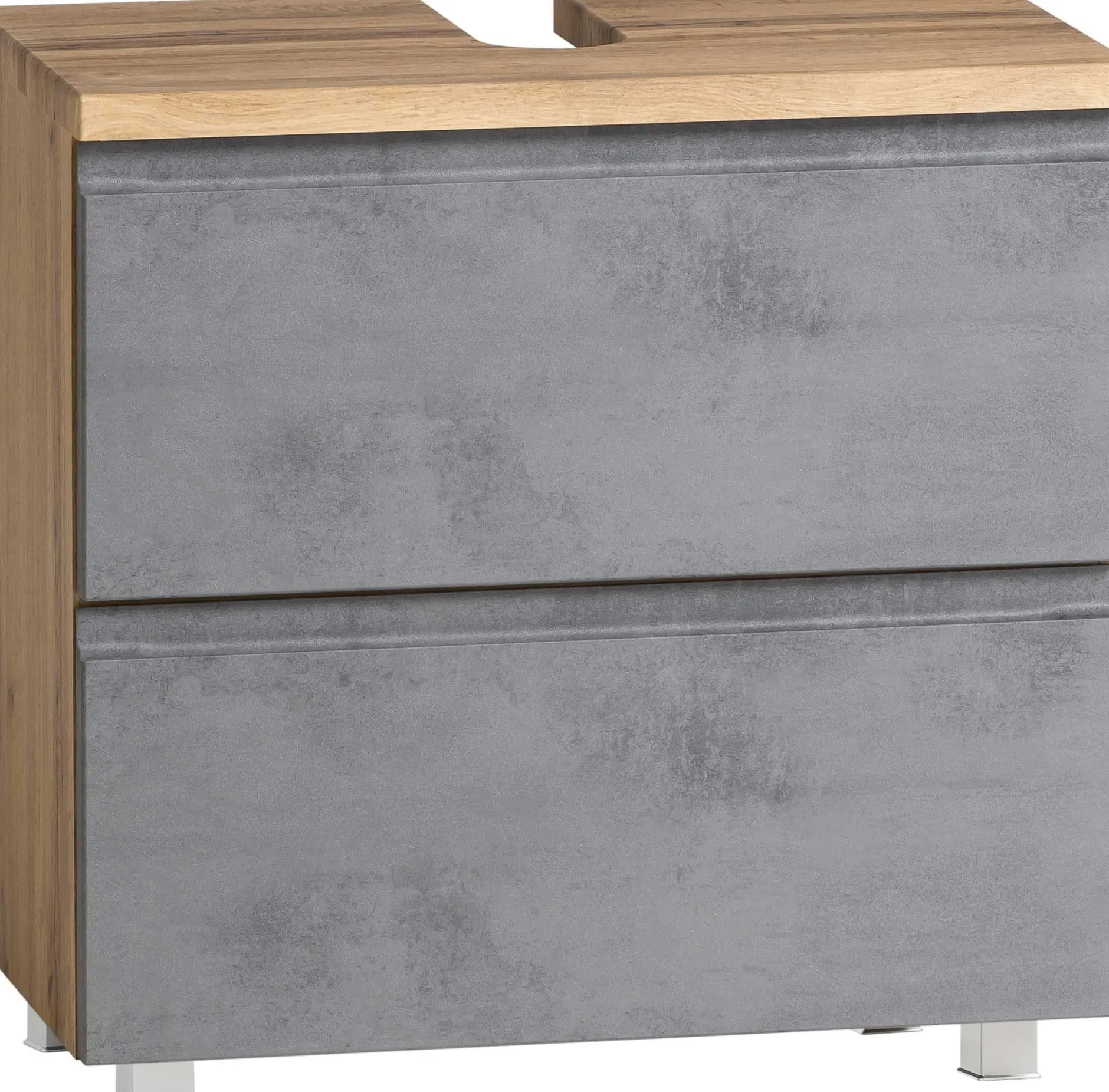 Waschbeckenschrank Varese | 60 x 47 x 56 cm | Wotan Oak / Betonfarbe