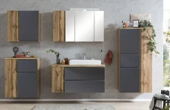 Waschbeckenschrank Varese | 105 x 47 x 65 cm | Wotan Oak / Grey